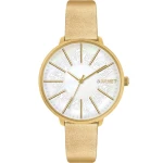 MINET MWL5141 - PRAGUE Gold Flower - Damski - Zegarek na pasku skórzanym