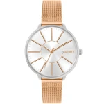 MINET MWL5139 - PRAGUE Rose Gold Bicolor Mesh - Damski - Zegarek na bransolecie mesh
