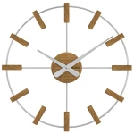 VLAHA Studio VCT1061 - 50cm - DĘBOWY / SREBRNY - Zegar ścienny