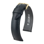 HIRSCH Camelgrain L - CZARNY - 20mm - Skórzany pasek do zegarka