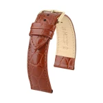 HIRSCH Crocograin M - ZŁOTOBRĄZOWY - 16mm - Skórzany pasek do zegarka
