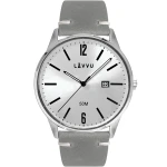 LAVVU LWM0083 - Karlstad Silver - Męski - Zegarek na pasku skórzanym