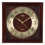 ADLER 21091 - 27x27cm - ORZECH - Drewniany zegar ścienny