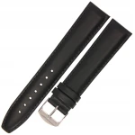 HORIDO 0077L - CZARNY - 22mm - Skórzany pasek do zegarka o strukturze Gładkiej