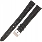 HORIDO 0065 - CZARNY - 12mm - Skórzany pasek do zegarka o strukturze Jaszczurki