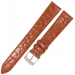 HORIDO 0117 - ŚREDNI BRĄZ - 16mm - Skórzany pasek do zegarka o strukturze Krokodyla