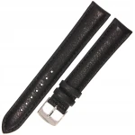 HORIDO 0074L - CZARNY - 18mm - Skórzany pasek do zegarka o strukturze Bizona