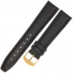 HORIDO 0077 - CZARNY - 19mm - Skórzany pasek do zegarka o strukturze Gładkiej