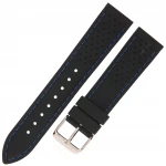HORIDO 0015 - CZARNY/Niebieski - 20mm - Silikonowy pasek do zegarka