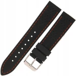 HORIDO 0015 - CZARNY/Pomarańczowy - 20mm - Silikonowy pasek do zegarka