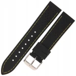 HORIDO 0015 - CZARNY/Żółty - 20mm - Silikonowy pasek do zegarka