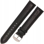 HORIDO 0074L - CZARNY - 20mm - Skórzany pasek do zegarka o strukturze Bizona