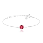 MINET - Ag925 - ZIRCON - Srebrna bransoletka z czerwoną cyrkonią
