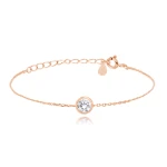 MINET - Ag925 - ZIRCON - Pozłacana srebrna bransoletka z białą cyrkonią