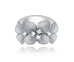 MINET - Ag925 - Srebrny pierścionek FLOWERS Silver z białymi cyrkoniami