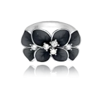 MINET - Srebrny pierścionek FLOWERS z białymi cyrkoniami - Ag 925 / 4,90g