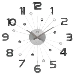 JVD HT109.3 - 49cm - Zegar ścienny - Srebrny/Czarny