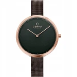OBAKU V227LXVNMN - Dok Walnut - Damski - Zegarek na bransolecie mesh