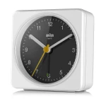 BRAUN BC03WB - 7,8x7,8cm - BIAŁY / Czarny - Budzik wskazówkowy