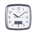 JVD DH615.2 - 25,5x25,5cm - SZARY - Zegar ścienny z cyfrowym datownikiem
