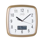 JVD DH615.3 - 25,5x25,5cm - ŻÓŁTO ZŁOTY - Zegar ścienny z cyfrowym datownikiem