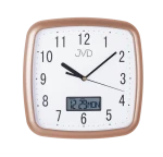 JVD DH615.5 - 25,5x25,5cm - MIEDZIANY - Zegar ścienny z cyfrowym datownikiem