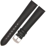 HORIDO 0078L - CZARNY - 19mm - Skórzany pasek do zegarka o strukturze Gładkiej