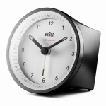 BRAUN BC07BW-DCF - 8x8cm - CZARNY / Biały - Budzik wskazówkowy