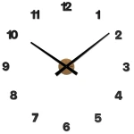 VLAHA Minimal VCT1045 - 80cm - Naklejany zegar ścienny z drewna dębowego