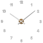 VLAHA Minimal VCT1044 - 80cm - Naklejany zegar ścienny z drewna dębowego