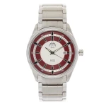 FUJI Time M3606AS - SILVER/BURGUND - Męski - Zegarek mechaniczny AUTOMATIC