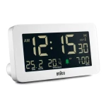 BRAUN BC10W - 13,5x7,5cm - BIAŁY - Budzik elektroniczny z datą i temperaturą