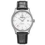 DELBANA Della Balda - Silver/White - Męski - Zegarek mechaniczny
