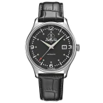 DELBANA Della Balda - Silver/Black - Męski - Zegarek mechaniczny