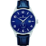 DELBANA Retro - Silver/Blue - Męski - Zegarek kwarcowy