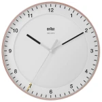BRAUN BC17PW-DCF - 30cm - MIEDZIANY / BIAŁY - Zegar ścienny RADIO CONTROLLED