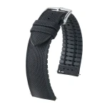 HIRSCH Arne L - CZARNY/Czarny - 21mm - Hi-Tech-kauczukowy pasek do zegarka