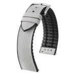 HIRSCH Arne L - SIWY/Czarny - 22mm - Hi-Tech-kauczukowy pasek do zegarka