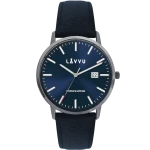 LAVVU LWM0262 - Copenhagen Titanium Blue - Męski - Zegarek na pasku skórzanym