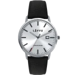 LAVVU LWM0260 - Copenhagen Titanium Silver - Męski - Zegarek na pasku skórzanym