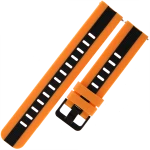 TEKLA SQA31 - 20mm - POMARAŃCZOWY/CZARNY - Silikonowy pasek do zegarka lub smartwatcha