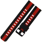 TEKLA SQA12 - 22mm - CZARNY/CZERWONY - Silikonowy pasek do zegarka lub smartwatcha