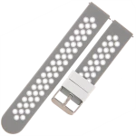 TEKLA SQX61 - 22mm - SZARY/BIAŁY - Silikonowy pasek do zegarka lub smartwatcha