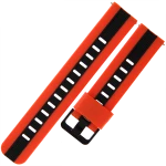 TEKLA SQA21 - 22mm - POMARAŃCZOWY/CZARNY - Silikonowy pasek do zegarka lub smartwatcha