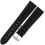 HORIDO 0119 - CZARNY - 19mm - Skórzany pasek do zegarka o strukturze Aligatora