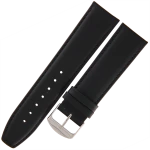 HORIDO 0077 - CZARNY - 22mm - Skórzany pasek do zegarka o strukturze Gładkiej