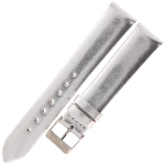 TEKLA GN11 - 18mm - Gładki - SREBRNY - Skórzany pasek do zegarka