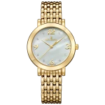 DELBANA Villanova - Gold/White Pearl - Damski - Zegarek na bransolecie