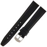 HORIDO 0077 - CZARNY - 16mm - Skórzany pasek do zegarka o strukturze Gładkiej