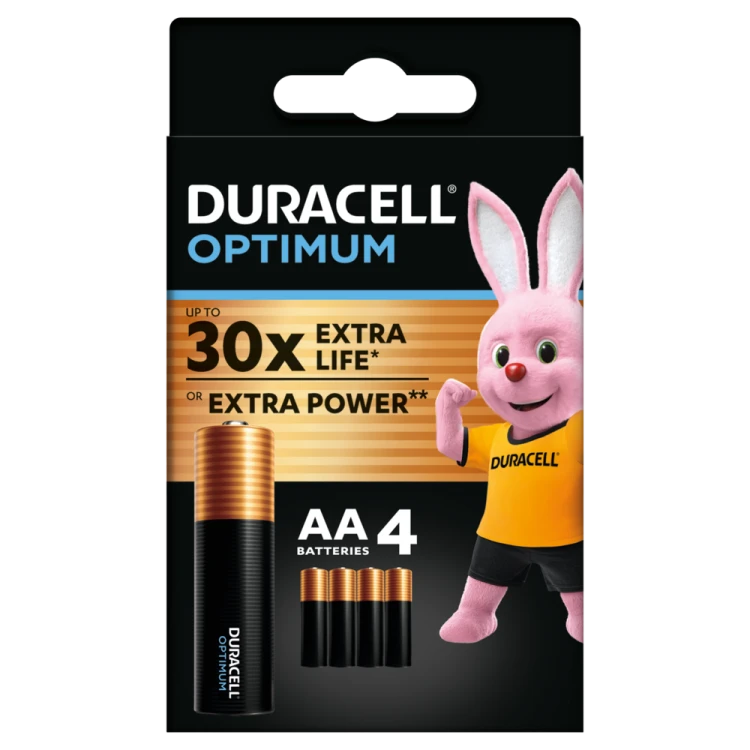 DURACELL AA LR6 Optimum - 1,5V - 4x Bateria alkaliczna - Opakowanie